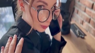 Lesya Moon - Hot slut talking on the phone with her husband while her friend fucks her.