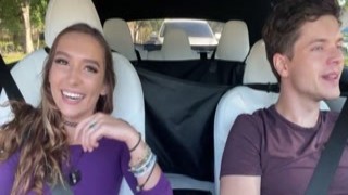 Lustery teen fucking on road trip pulls over for a facial