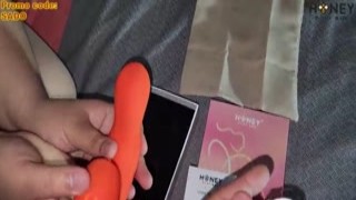 the joi vibrator from honey play box is ideal for the holes of this sex slave