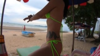 Hot Thai girlfriend sex off the beach