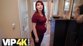 debt4k. bank agent gives pregnant milf delay in exchange for quick sex
