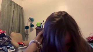 cute lesbian bestfriend comes into my room to suck me off