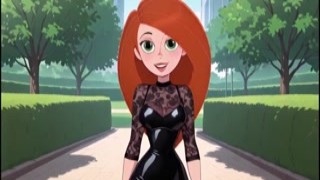 try on haul redhead cartoon girl sexy black lingerie ai