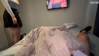 Cicii Doll - Sexy MILF Step Mom Caught Step Son Jerking off and Helped him Cum