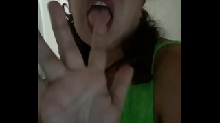 on the stairs touching my self