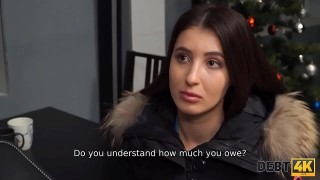 debt4k. girl owes money and she is fucked after the debt collector finds her