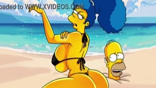 Simpson's Comics cheating on her husband burying it deep in the sand