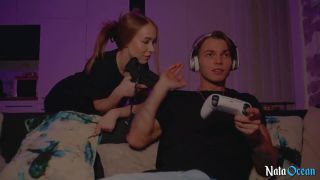 Slutty whore and man in costume play a fairy tale sex video games