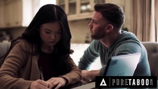 pure taboo lulu chu s pervy roommate uses slimthick vic to seduce her into a threesome full scene