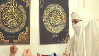 Babe in niqab pleases her husband