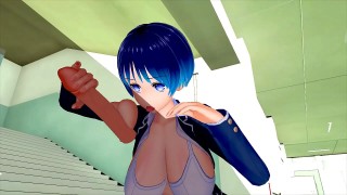 the female classmate was in heat in the corridor so i had to help him solve the problem 3d hentai 65