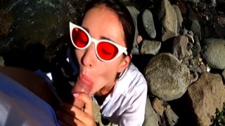 PassionBunny - Quick risky public blowjob with horny fit babe