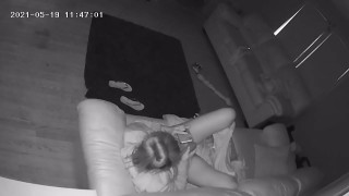 babysitter caught masturbating on couch with wife vibrator hidden cam