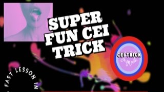 Replace the following three words in the given sentence "cei trick learn how to ruin your orgasm to eat your cum while still horny by goddess lana" with their synonyms to form a new sentence