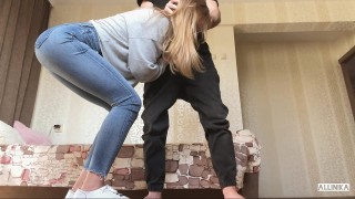 after a walk i fucked a girl at home. cum in mouth