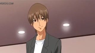 An adorable, animated pair of lovebirds shared an intimate moment in which a man's cum splattered all over her