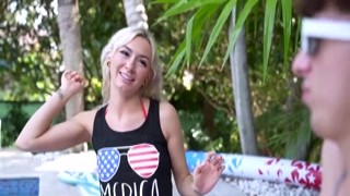 Petite stepsister bangs her stepbrothers firework