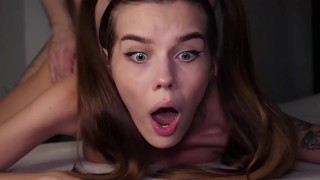 omg my ass is too tight cute 18 yo teen struggles during painful anal fuck - alina foxxx