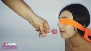 i cheat on my stepsister in a game of flavors and in the end she ends up getting a cock in her mouth and cum all over her face